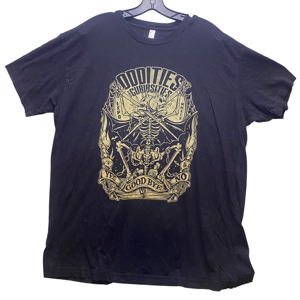 American Apparel Shirt Mens 2XL‎ Black Oddities Curiosities Skeleton Grunge